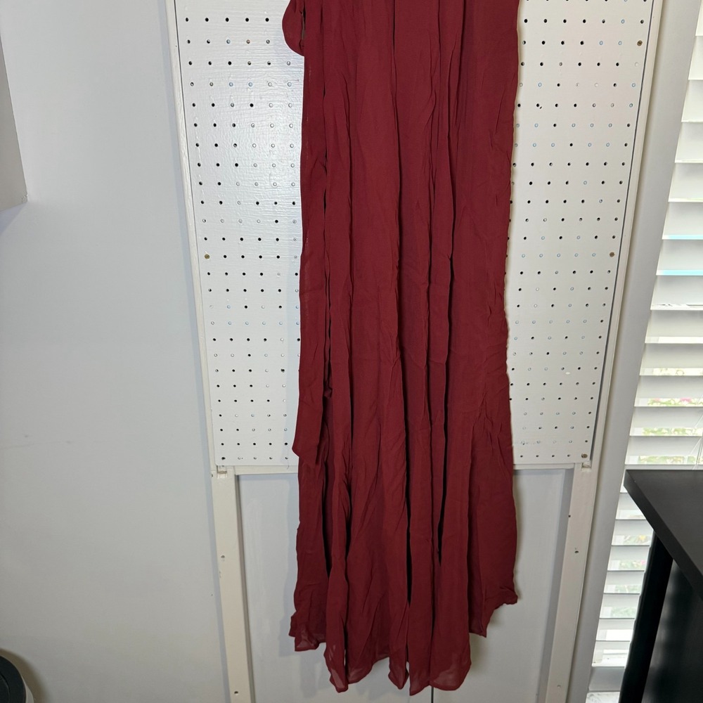 Reformation Winslow Wrap Dress Women's Small Burgundy Viscose Tie Waist‎ NWT - Picture 11 of 13